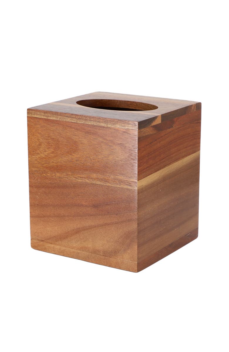 Megachef Acacia Wood Tissue Box Holder, Alternate, color, Acacia