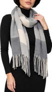 Noize Plaid Scarf with Fringe