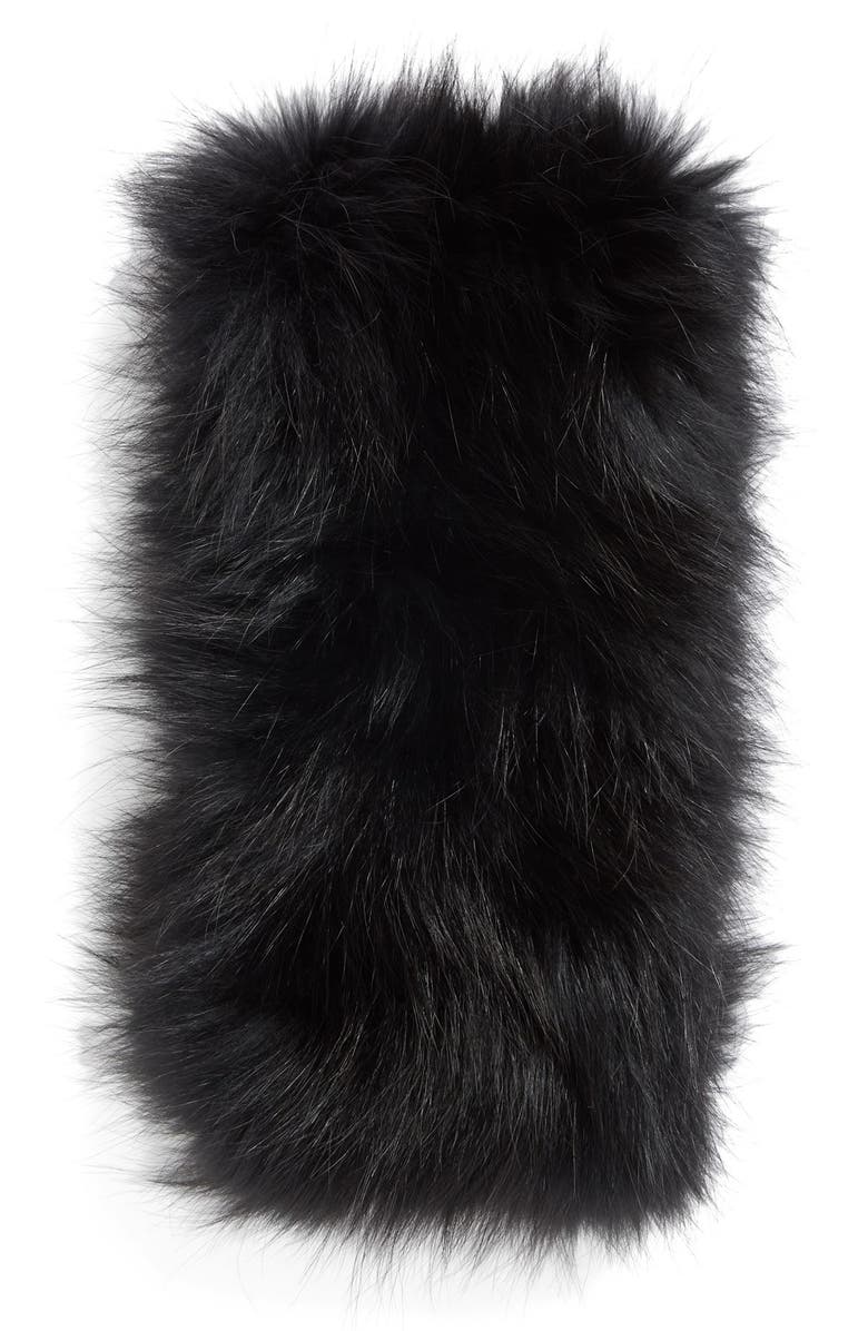 DENA Genuine Fox Fur Cowl Collar, Alternate, color, 