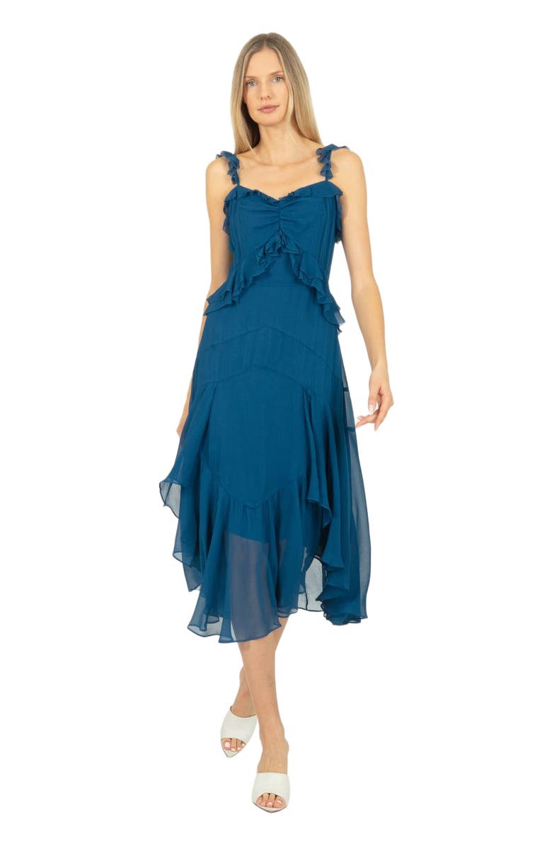 SECRET MISSION Inessa Midi Dress, Main, color, Deep Blue Sea