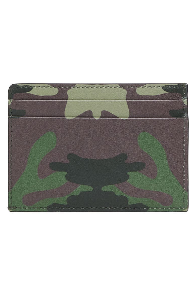 Kier Camo Leather Card Case, Alternate, color, MANGROVE GREEN