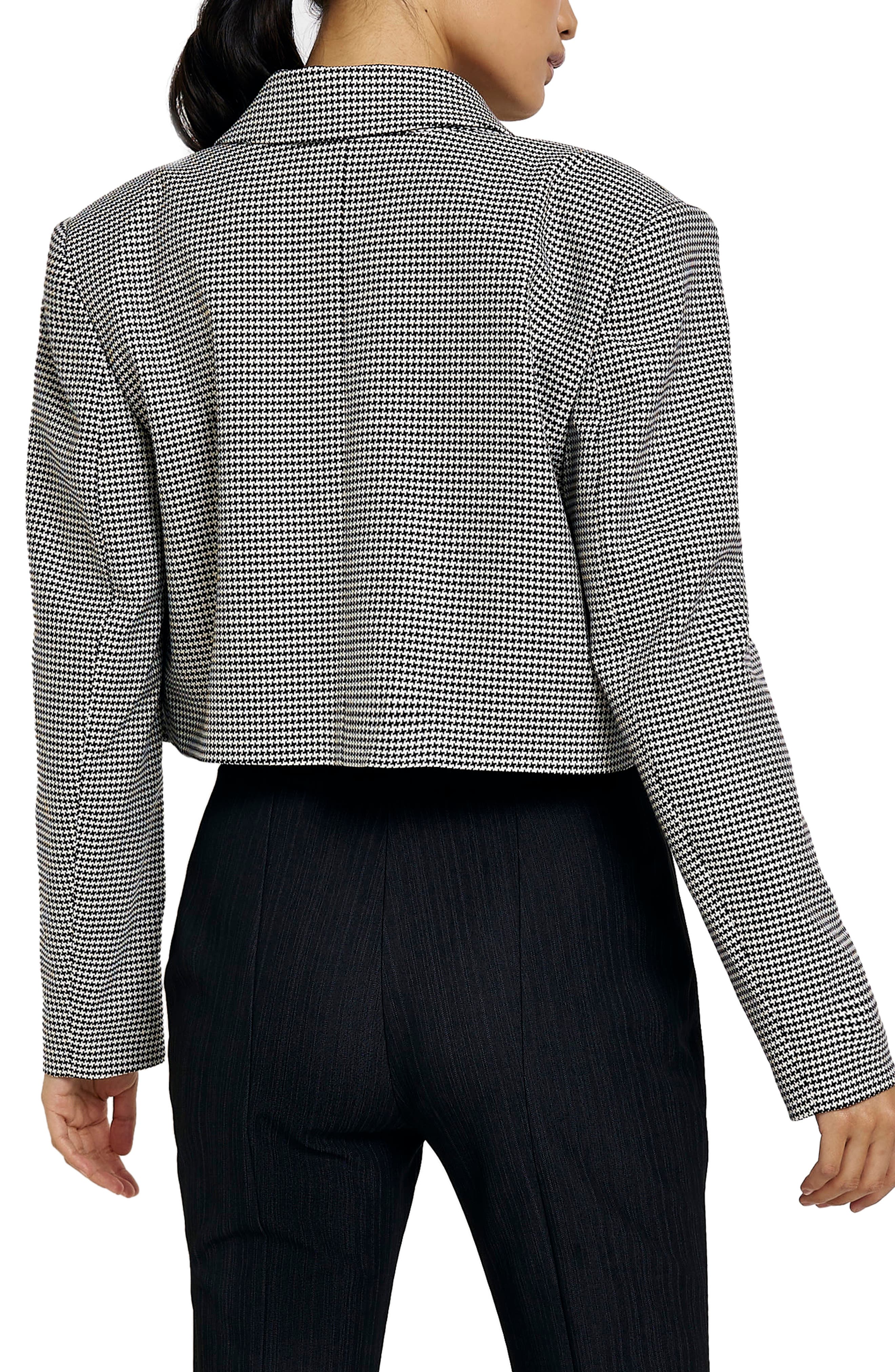 Houndstooth Check Crop Blazer - image 2