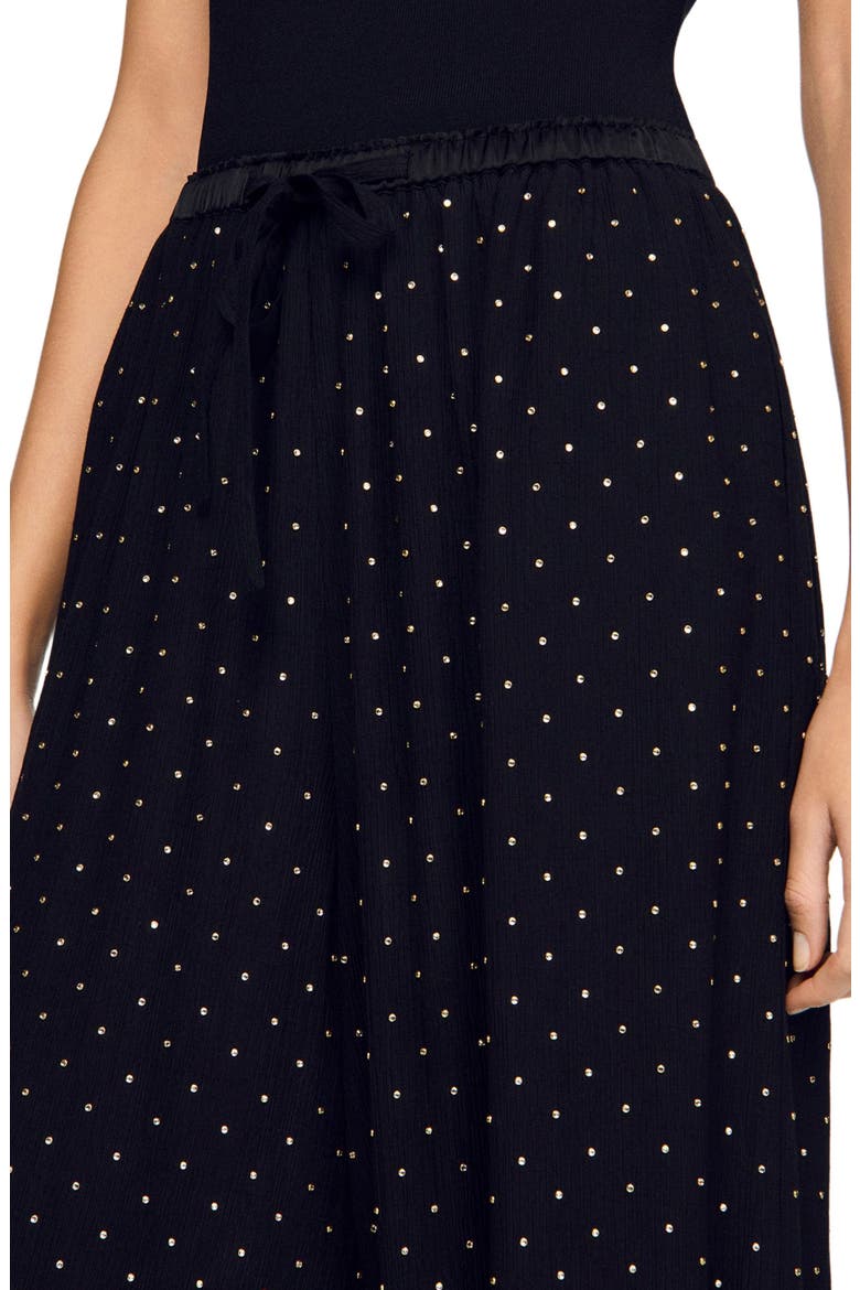 Rhinestone wide-leg trousers, Alternate, color, Black