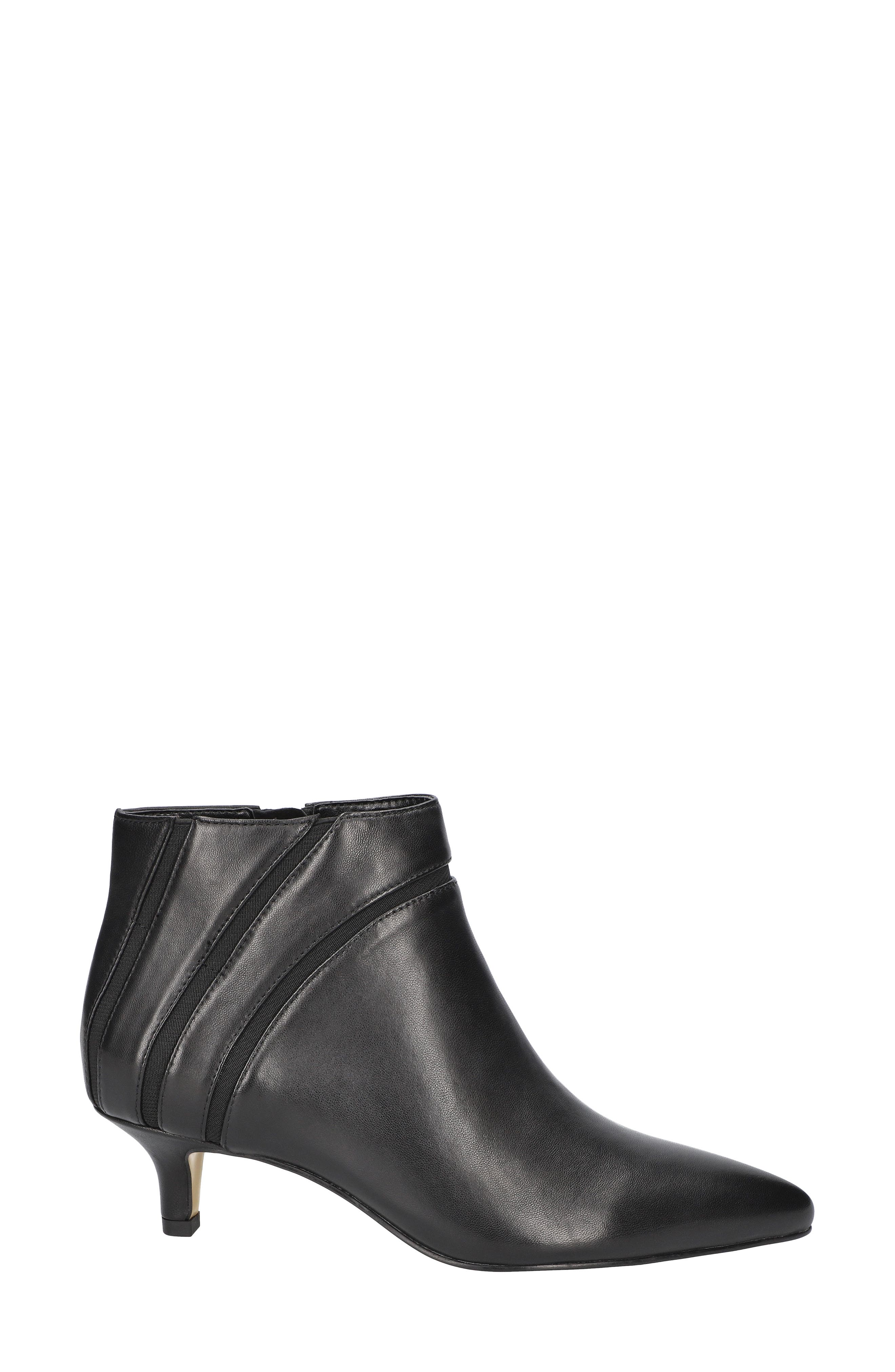 Bella Vita Faraday Kitten Heel Bootie, Alternate, color, Black Leather