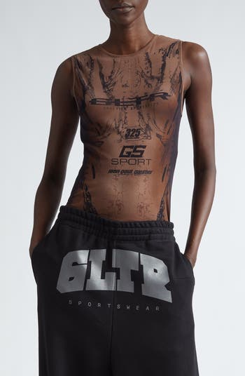 Jean Paul Gaultier x Shayne Oliver Body Print Mesh Tank | Nordstrom