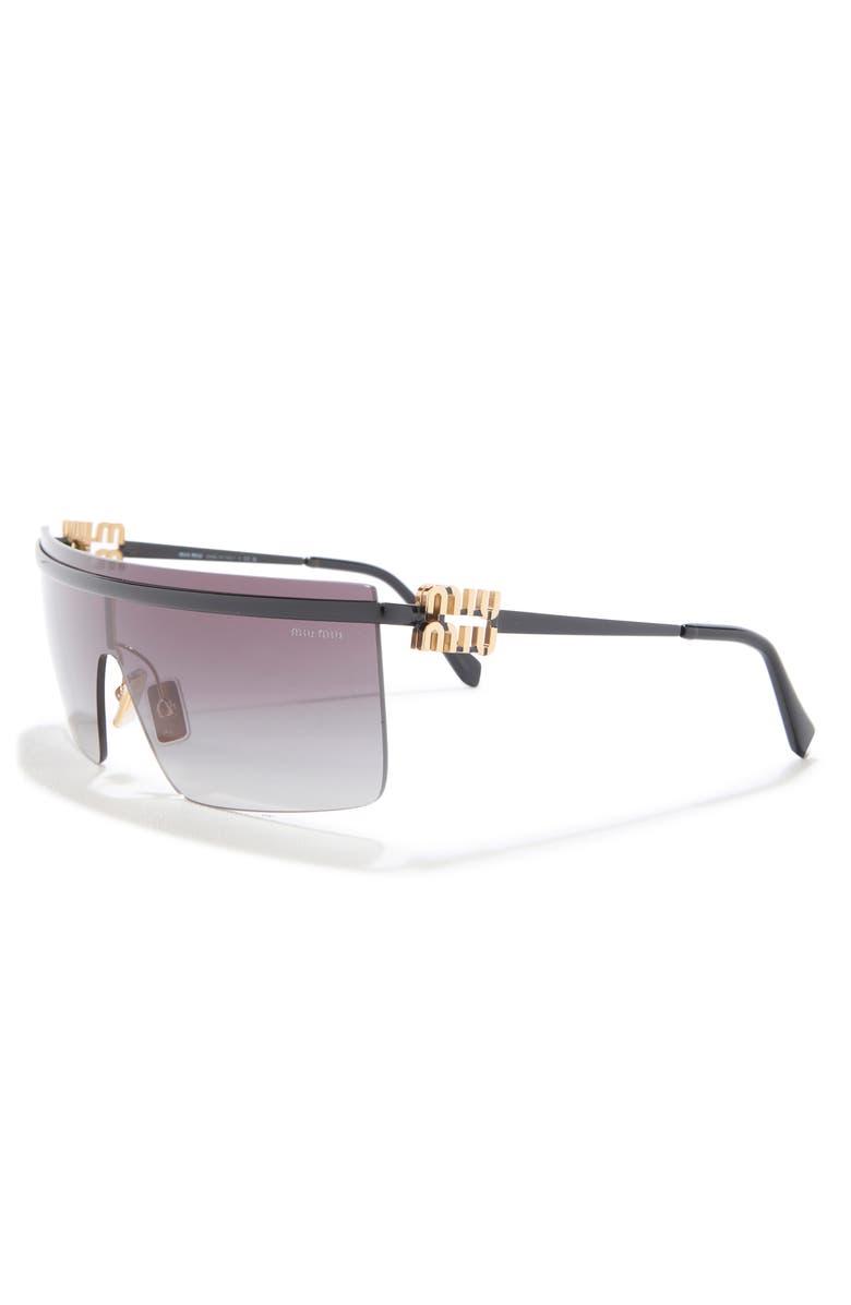 Miu Miu 50mm Shield Sunglasses, Alternate, color, Black