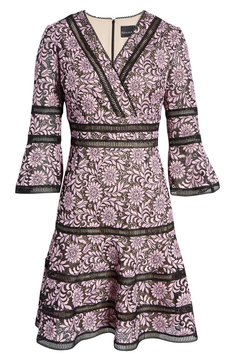 Shani Embroidered Lace Fit & Flare Cocktail Dress, Alternate, color, 