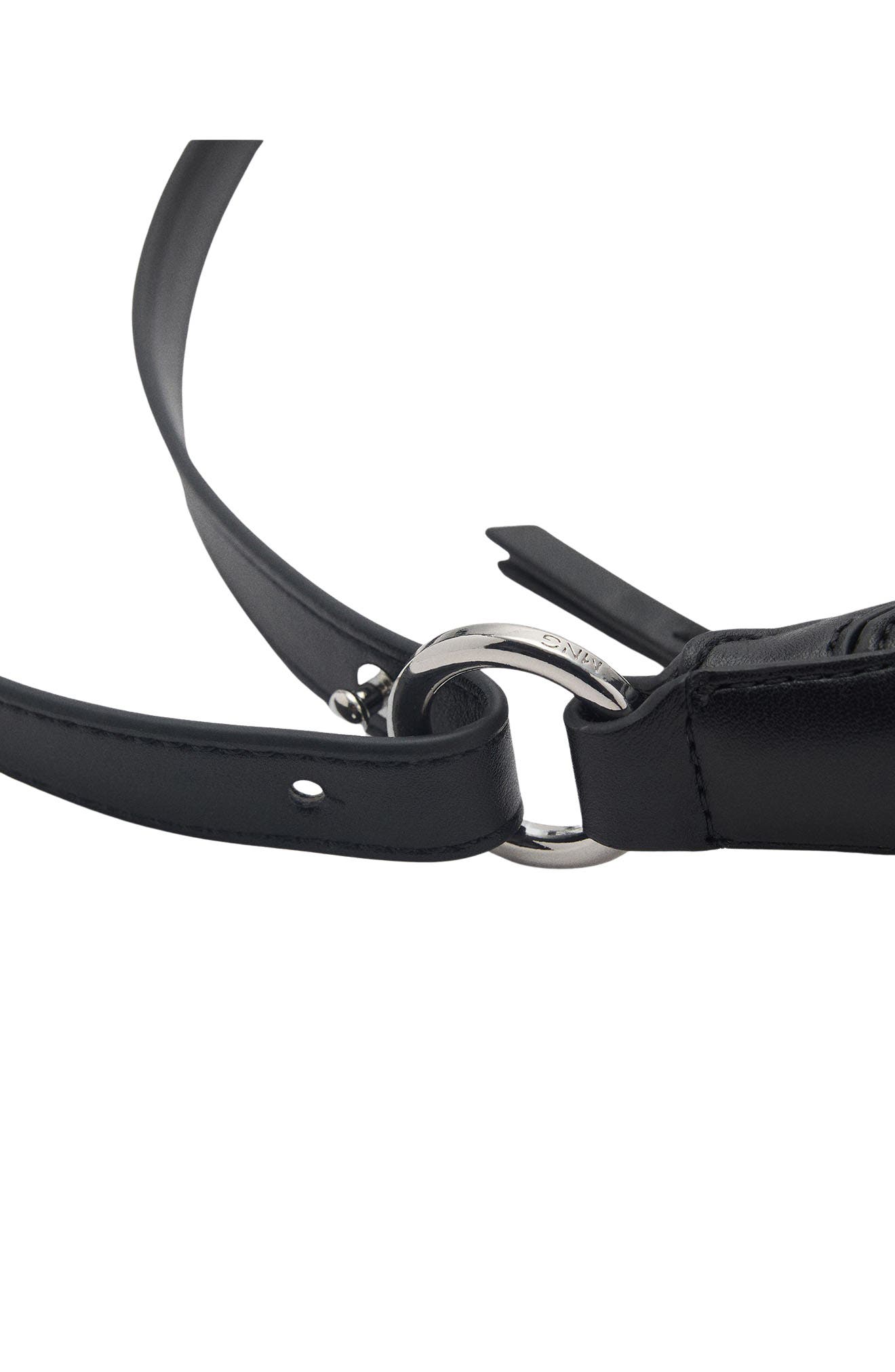 MANGO Oval Faux Leather Shoulder Bag, Alternate, color, 