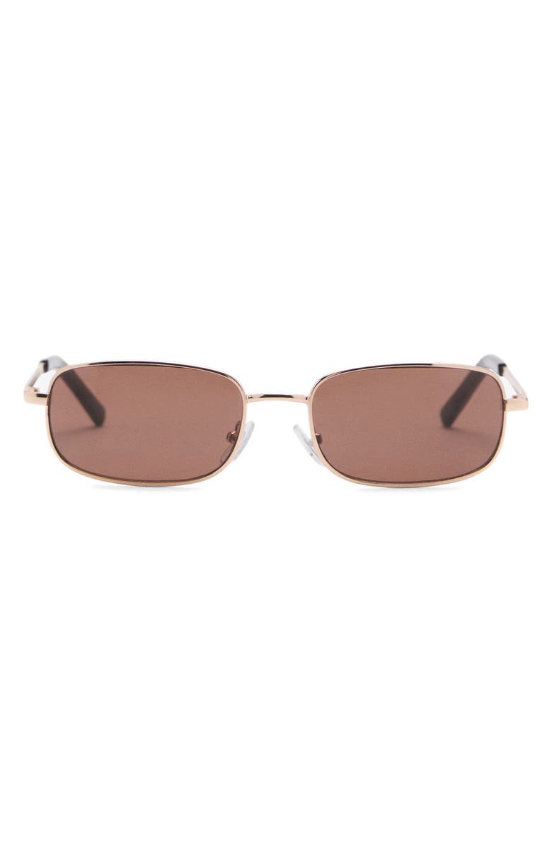 MANGO Metallic Rectangular Sunglasses, Main, color, 