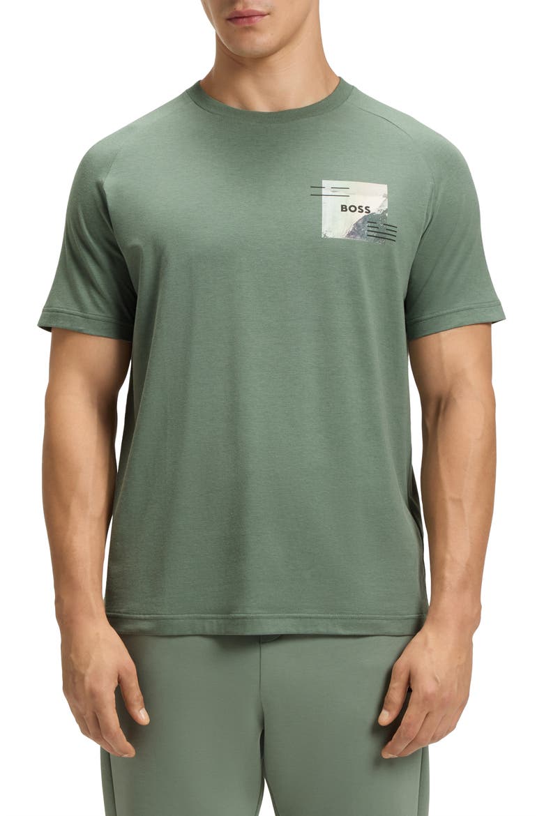 Stripe Zone Stretch Cotton Blend Graphic T-Shirt, Main, color, OPEN GREEN