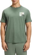 BOSS Stripe Zone Stretch Cotton Blend Graphic T-Shirt