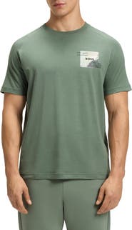BOSS Stripe Zone Stretch Cotton Blend Graphic T-Shirt