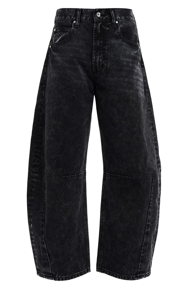 Bayeas Darted Super High Waist Barrel Jeans, Alternate, color, Black