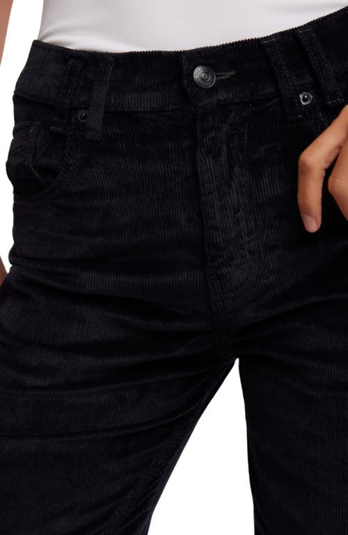 Free People Risk Taker Corduroy Straight Leg Pants In Jet Black