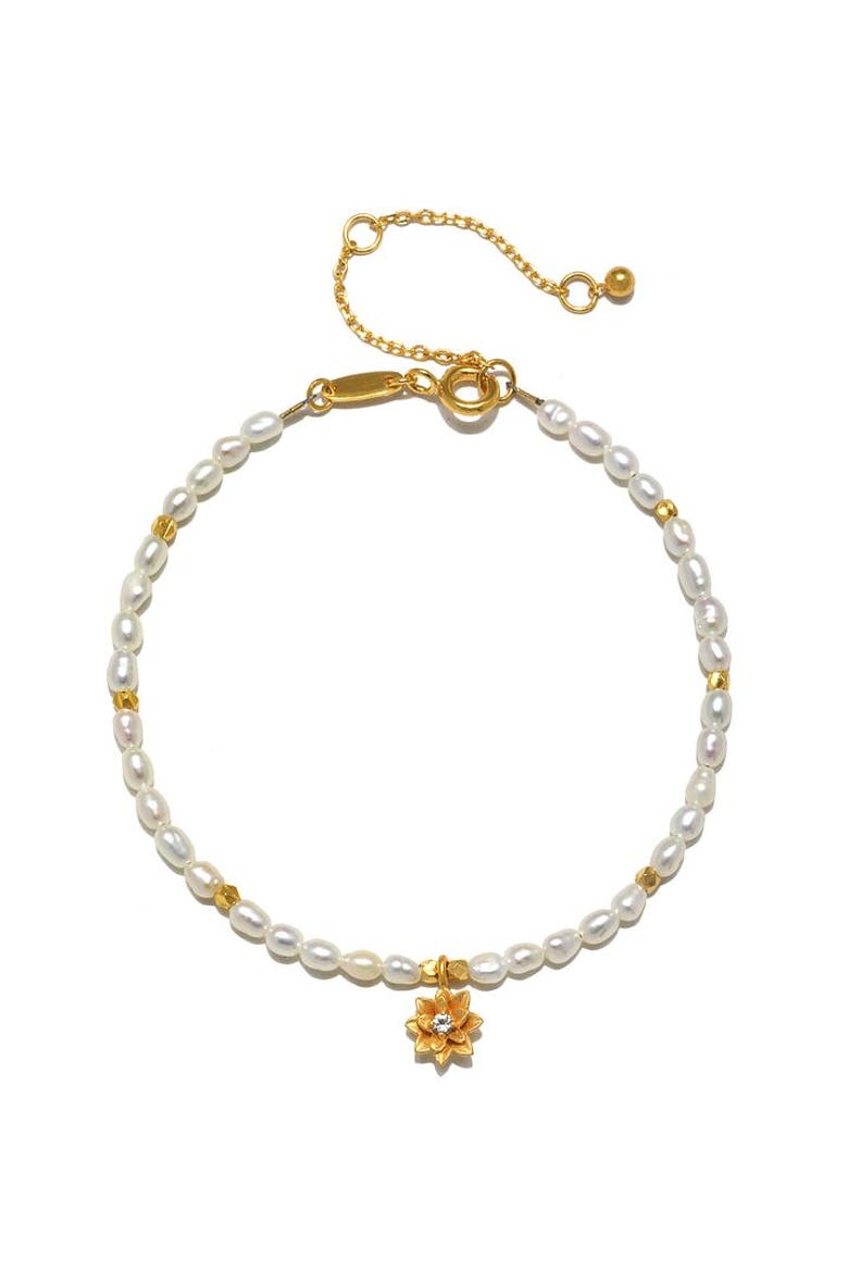 Pearl Lotus June Birthstone Bracelet, Main, color, White