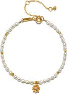 Satya Jewelry Pearl Lotus June Birthstone Bracelet