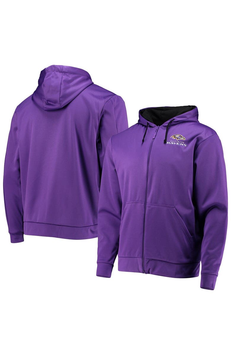 DUNBROOKE Men's Dunbrooke Purple/Black Baltimore Ravens Apprentice Full-Zip Hoodie, Main, color, Purple