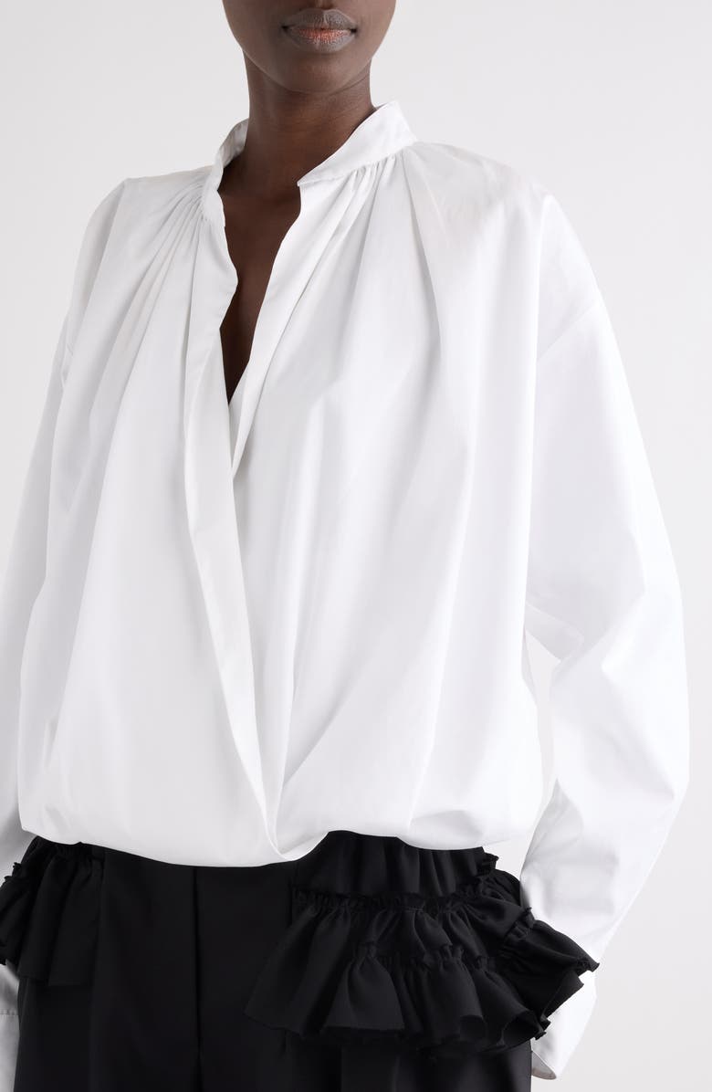 Dries Van Noten Cenver Firework Embroidered Cotton Poplin Button-Up Shirt, Alternate, color, White