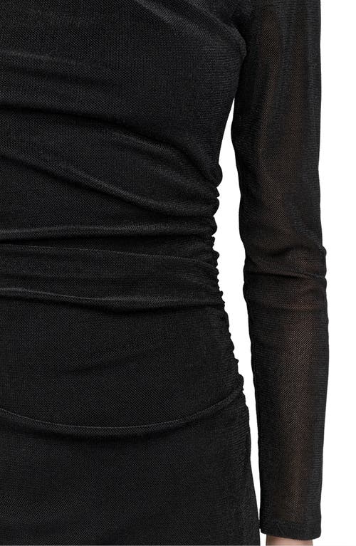 Dkny Long Sleeve Velvet Sheath Dress In Black