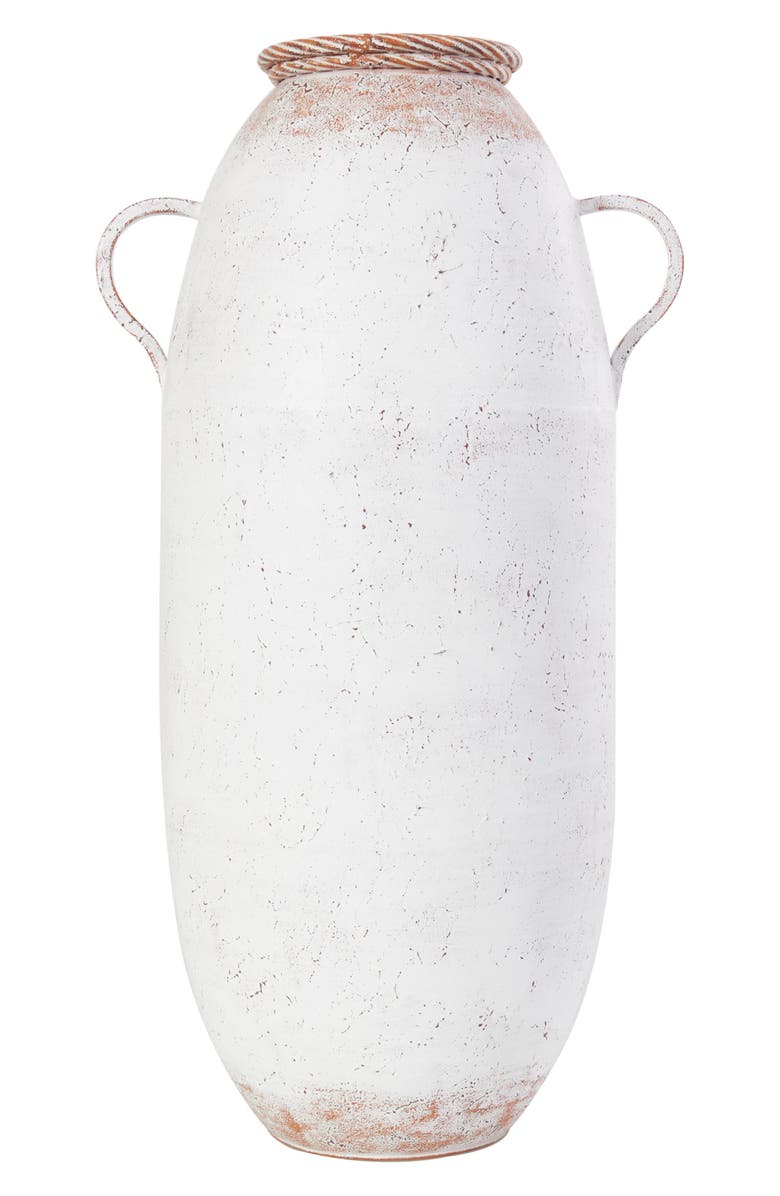 GINGER BIRCH STUDIO Metal Vase, Alternate, color, White