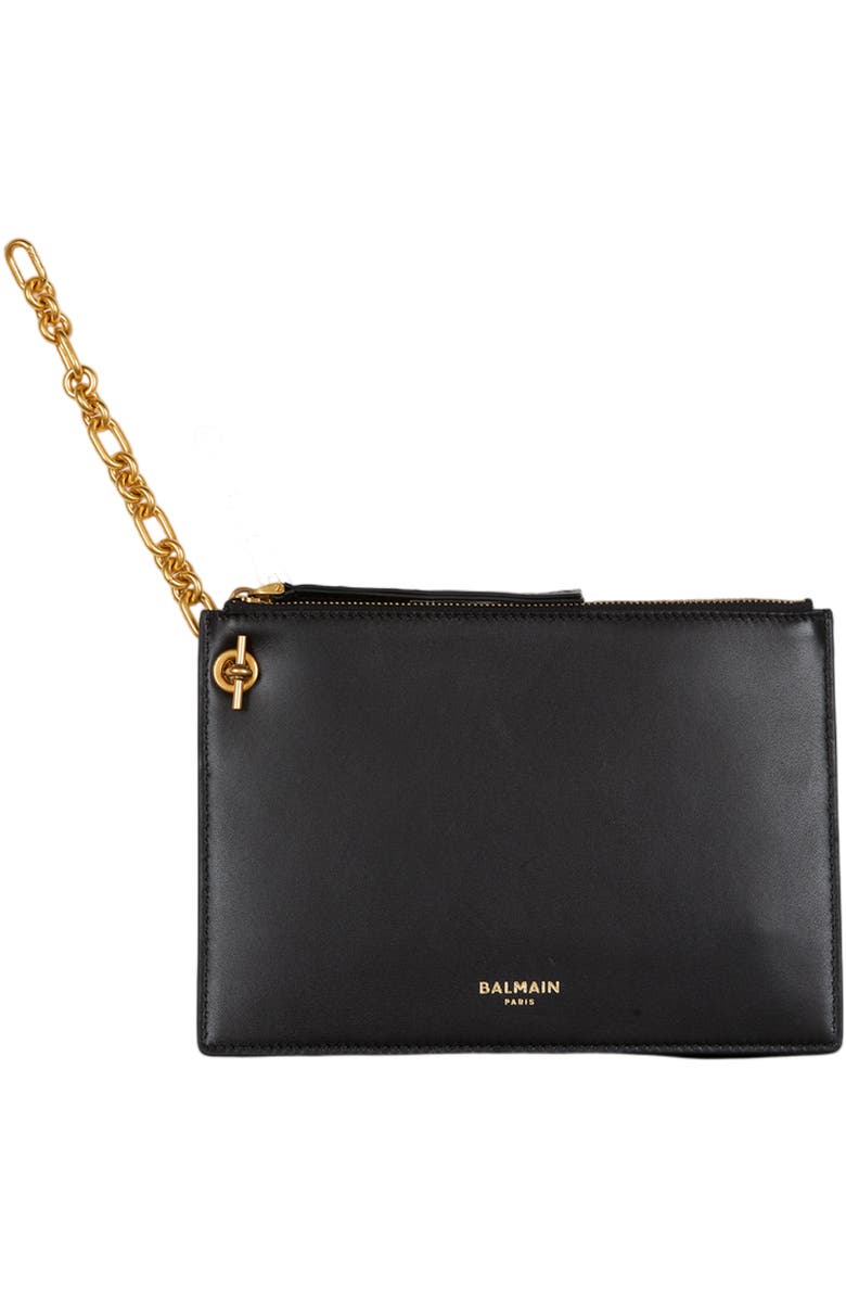 Balmain Pulse card holder in smooth leather, Alternate, color, Black