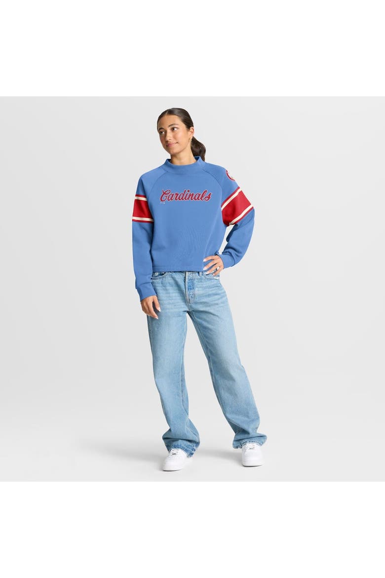 Women's Fanatics Light Blue St. Louis Cardinals Oversized Toss Sweep Raglan Pullover Sweatshirt, Alternate, color, Light Blue