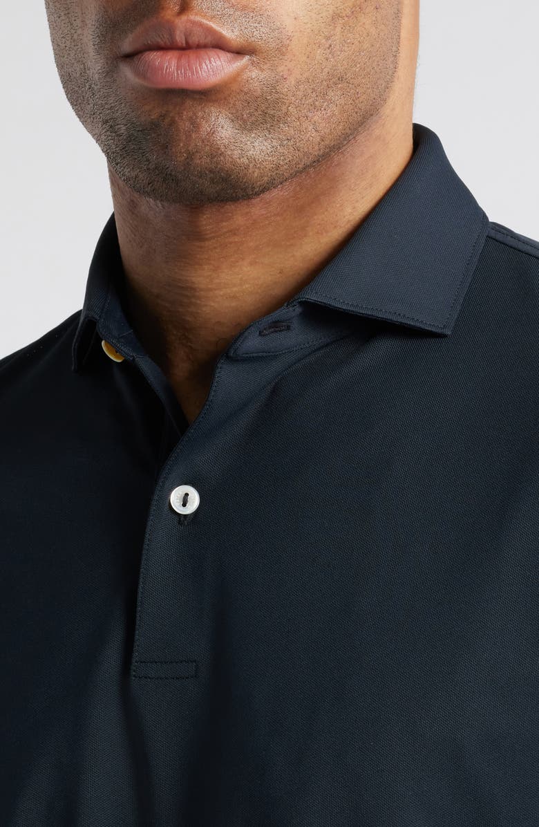 Peter Millar Soul Solid Performance Mesh Golf Polo, Alternate, color, Black