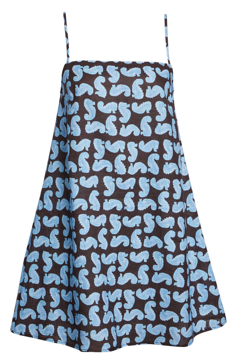 STAUD Laura Print Sleeveless Dress, Main, color, Seahorse