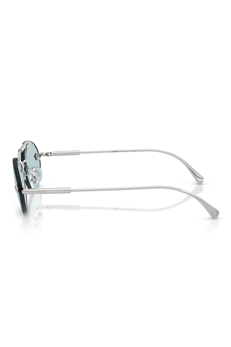 56mm Oval Sunglasses, Alternate, color, SILVER / LIGHT BLUE