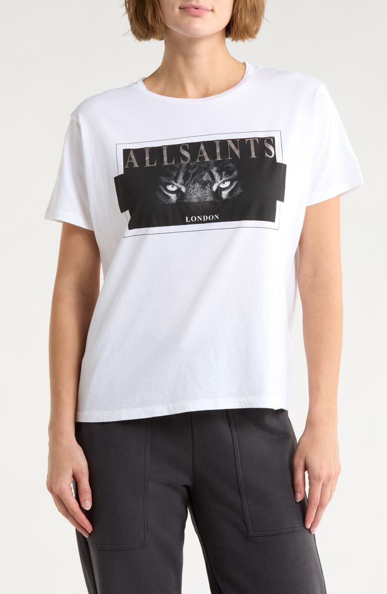 AllSaints Axyl Grace Graphic T-Shirt, Main, color, Optic White