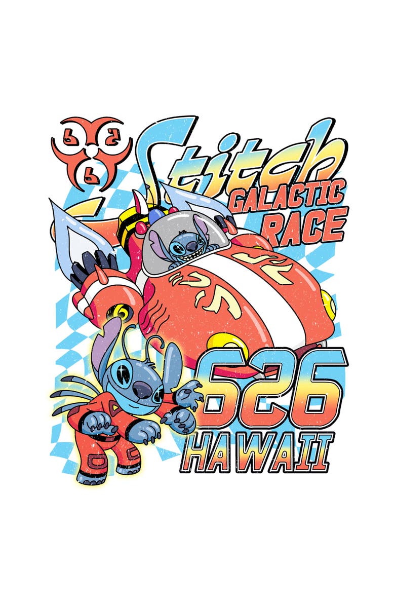 Lilo & Stitch Men's Lilo & Stitch Retro Galactic Race Poster  Graphic T-Shirt, Alternate, color, White