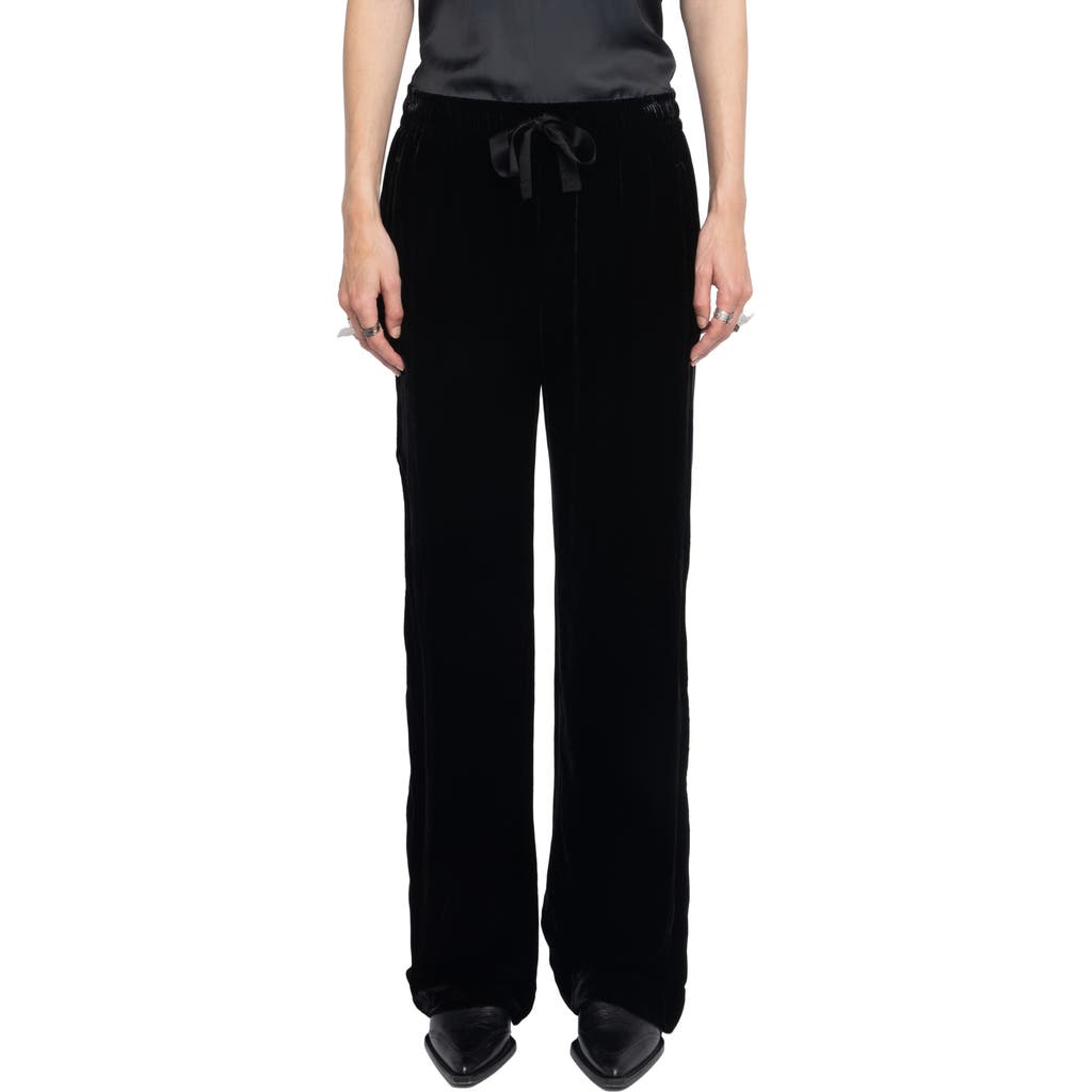 Zadig & Voltaire Poma Velvet Drawstring Pants In Black