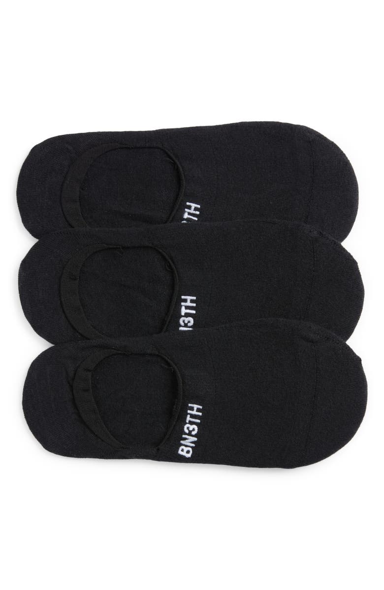 BN3TH 3-Pack Classic No-Show Socks, Main, color, Black