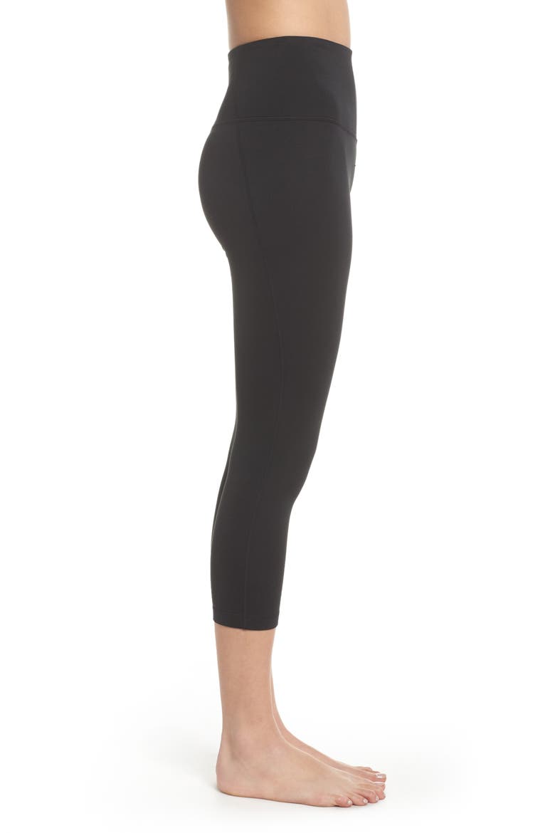 Live In High Waist Crop Leggings, Alternate, color, BLACK