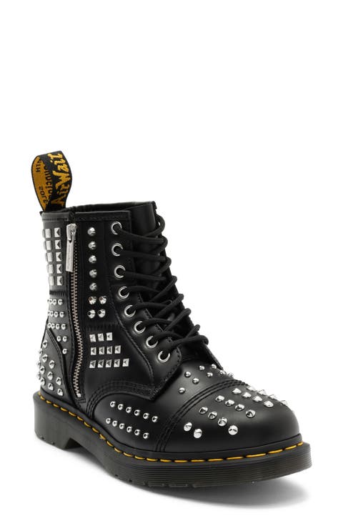 1460 Black Atlas Studded Boot (Women)