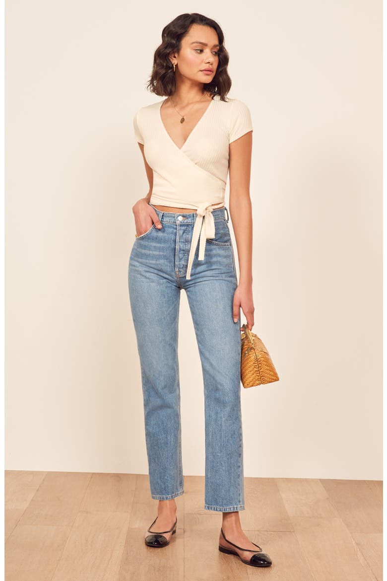 Flora Wrap Tee, Alternate, color, IVORY