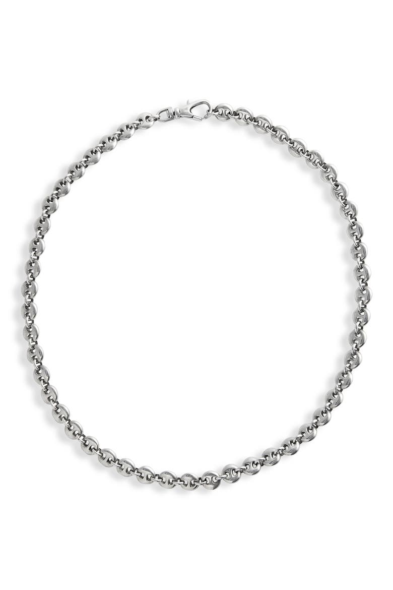 Small Circle Link Necklace, Main, color, STERLING SILVER