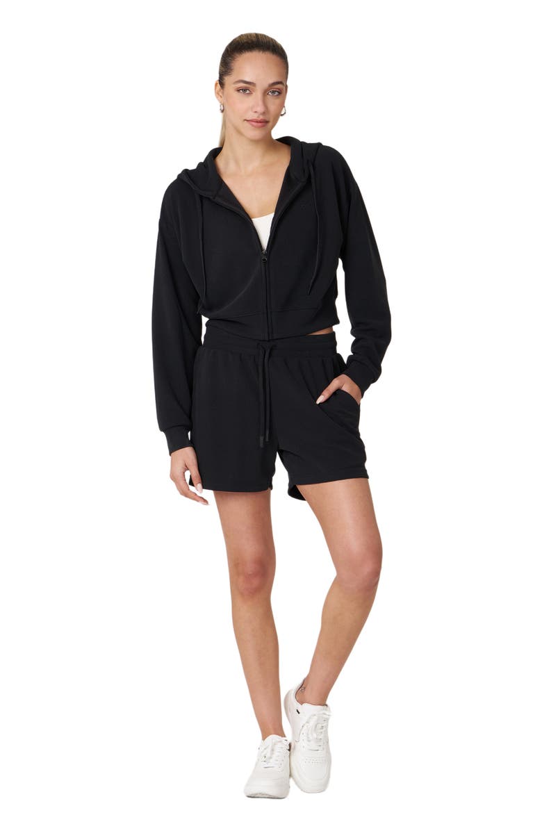 Rebody Active Retreat Waffle Zip Up Jacket, Alternate, color, Black