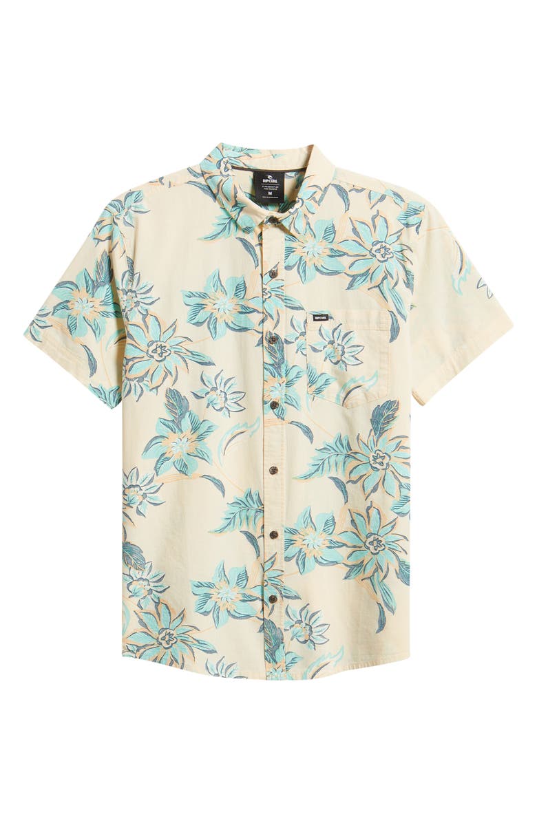 Rip Curl Sessions Short Sleeve Button-Up Shirt, Alternate, color, Sunlight