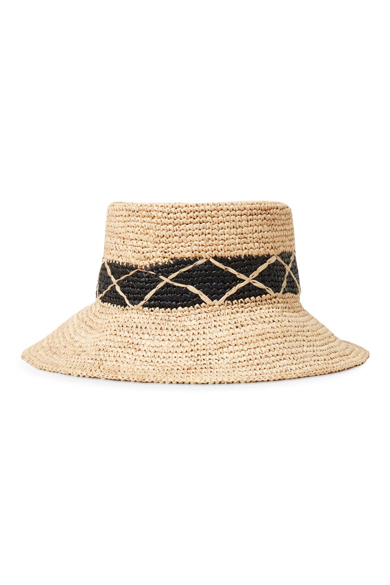 Montauk Raffia Bucket Hat, Main, color, NATURAL