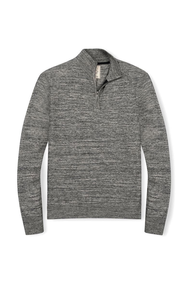 Organic Half Zip Pullover Sweater, Alternate, color, Black Space Dye