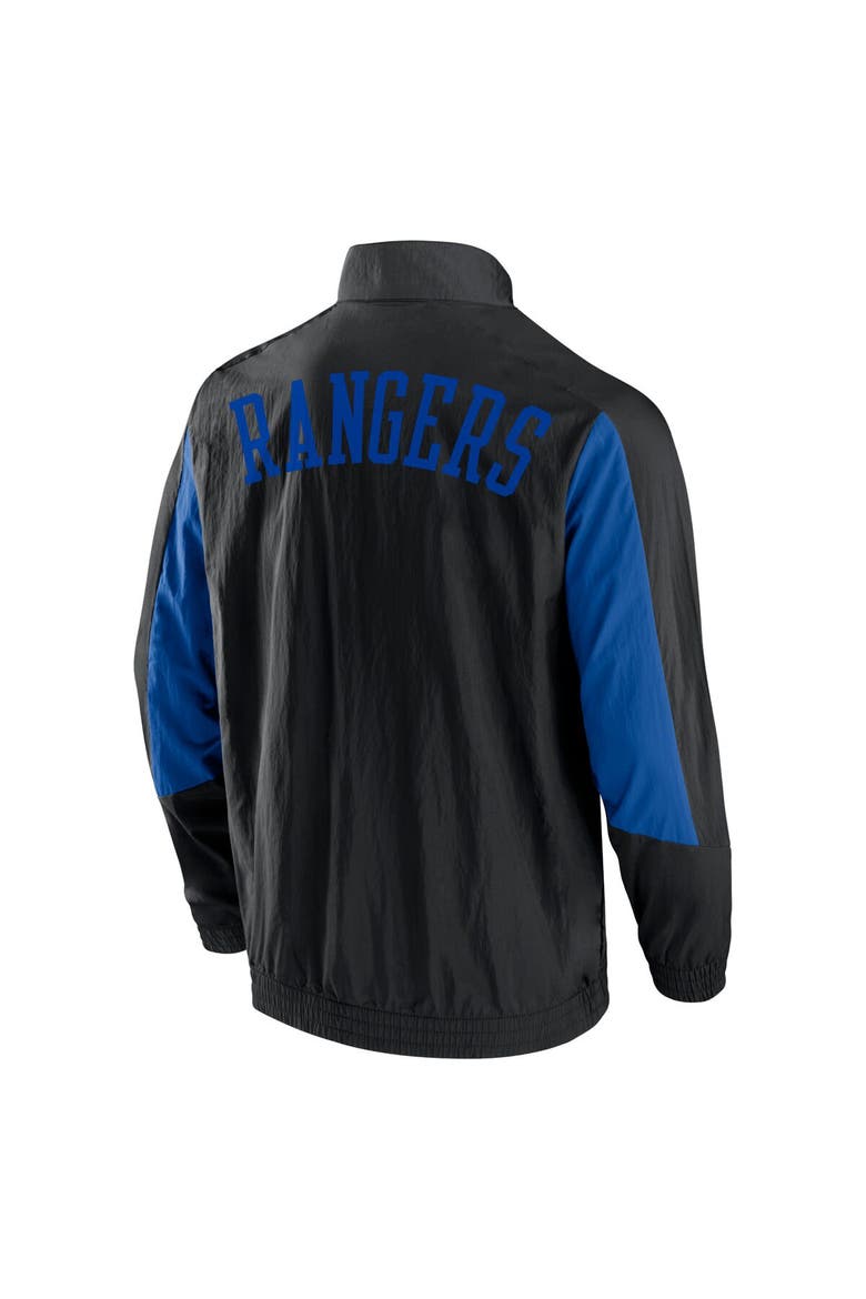 Men's Fanatics Branded Black New York Rangers Step Up Crinkle Raglan Full-Zip Windbreaker Jacket, Alternate, color, Black