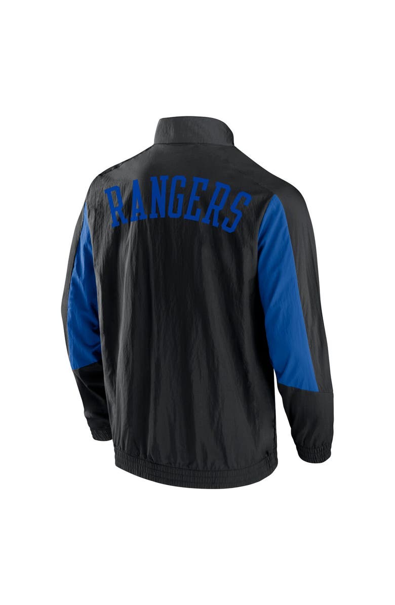 FANATICS Men's Fanatics Branded Black New York Rangers Step Up Crinkle Raglan Full-Zip Windbreaker Jacket, Alternate, color, Black