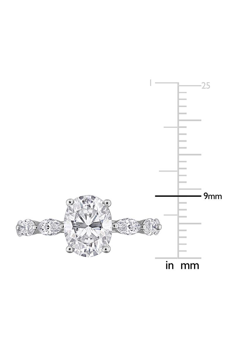 Created Moissanite Ring, Alternate, color, SILVER