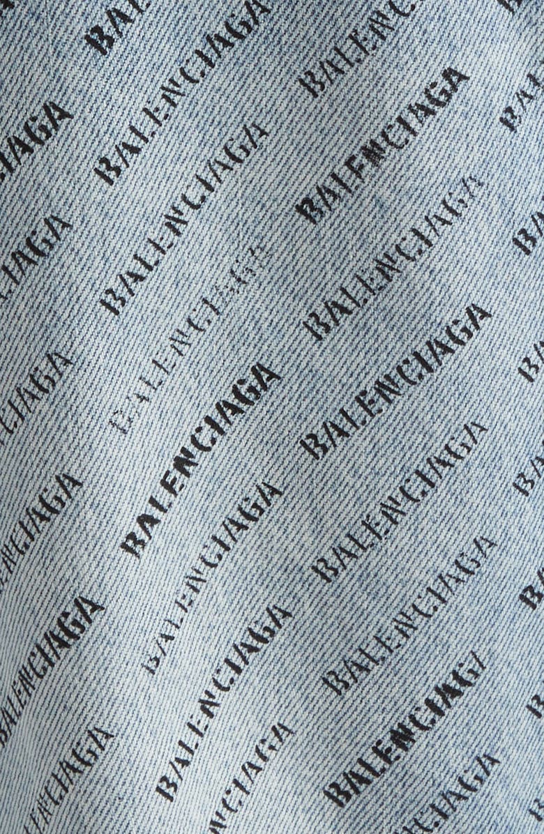 Balenciaga Logo Print Side Buckle Loose Fit Jeans, Alternate, color, 