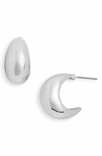 NORDSTROM RACK Waterproof Chubby Tapered Hoop Earrings