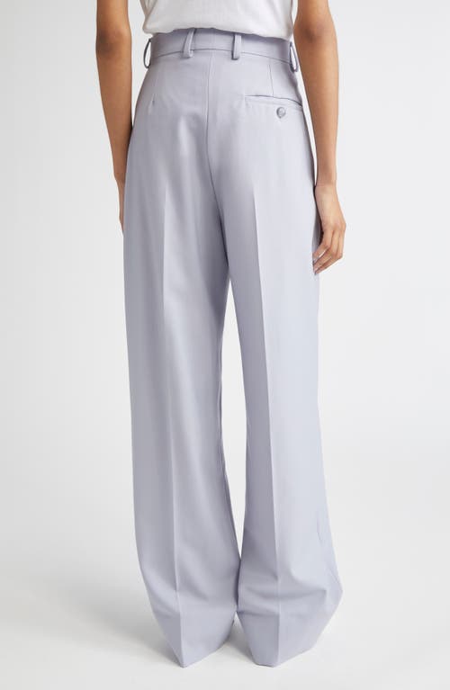 Stella Mccartney Loose Straight Leg Wool Canvas Trousers In Blue