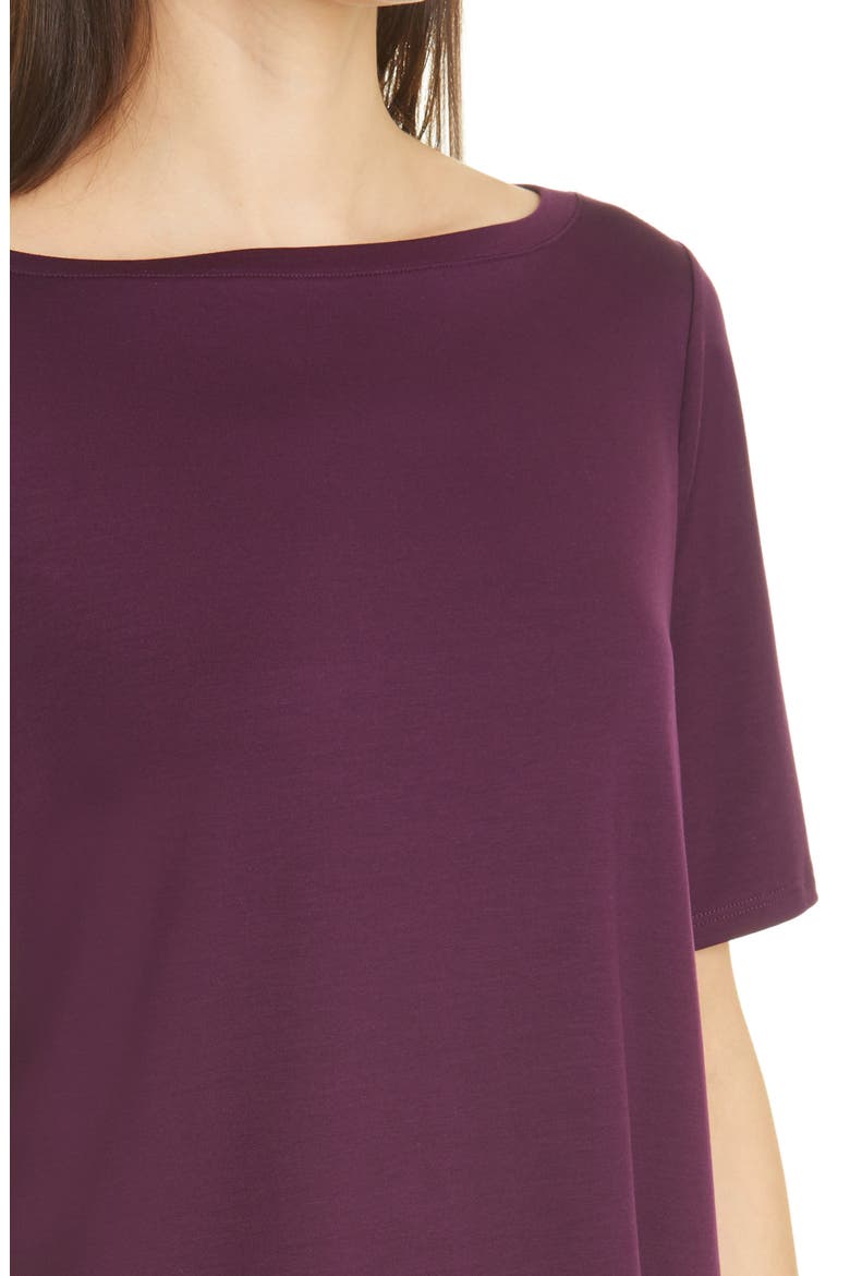 Boatneck Jersey Top, Alternate, color, BLACKBERRY