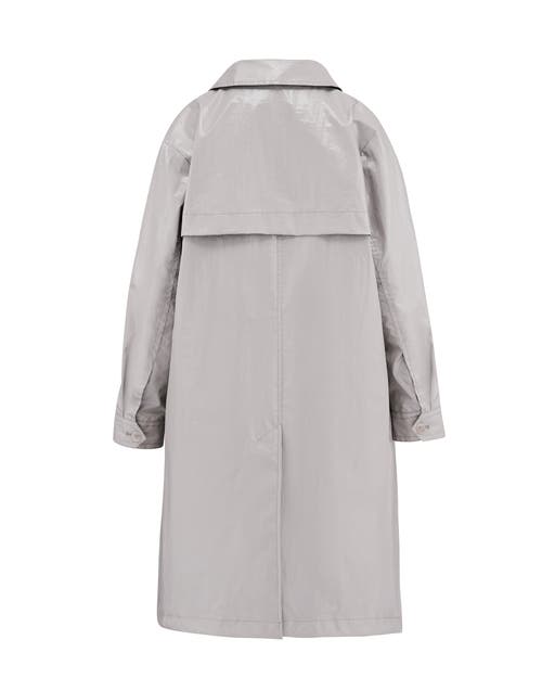Jane Post Rain Duster In Warm Grey