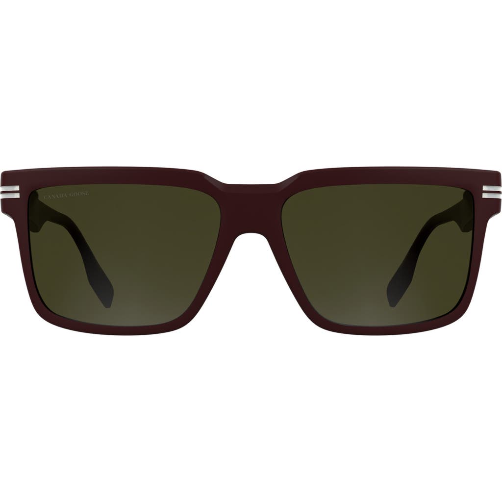 Canada Goose 59mm Modified Rectangular Sunglasses In Matte Burgundy